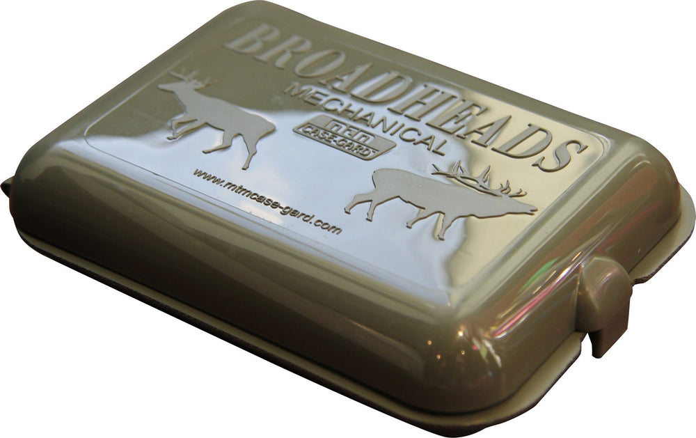 MTM BHM mechanical broadhead case stores six broadheads securely for travel.
