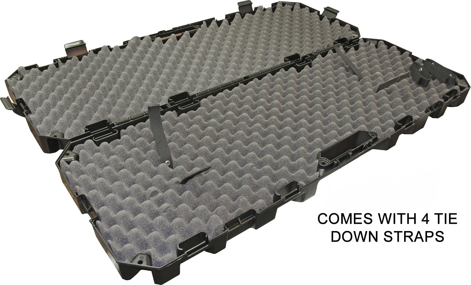 Close-up of snap latches and padlock points on MTM RC42T Tactical Rifle Case 42