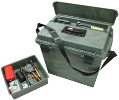 MTM Sportsmen's Plus Dry Box in wild camo exterior for rugged storage on adventures