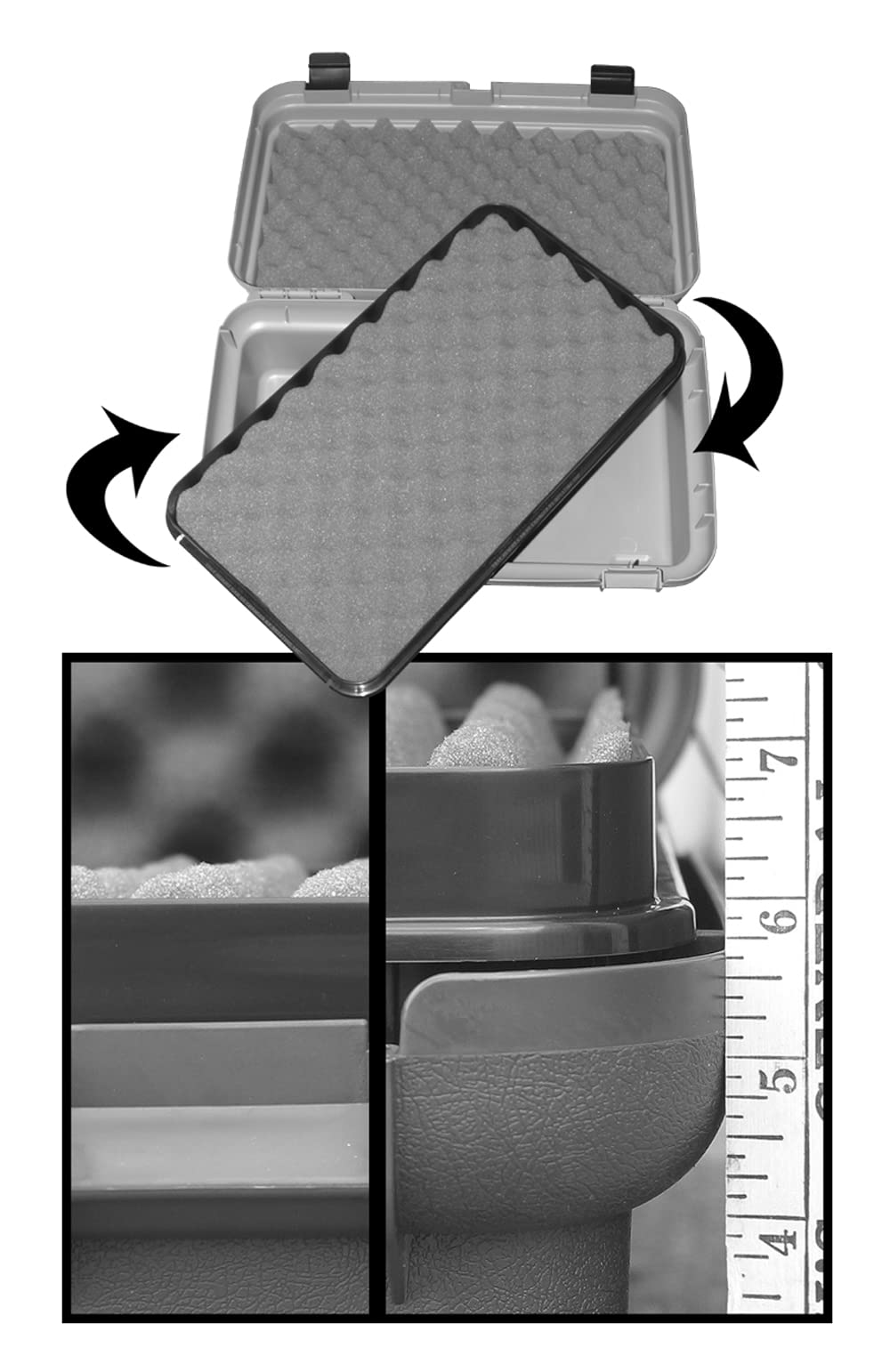 MTM SU4-11 foam pad top compartment protects items during transport.