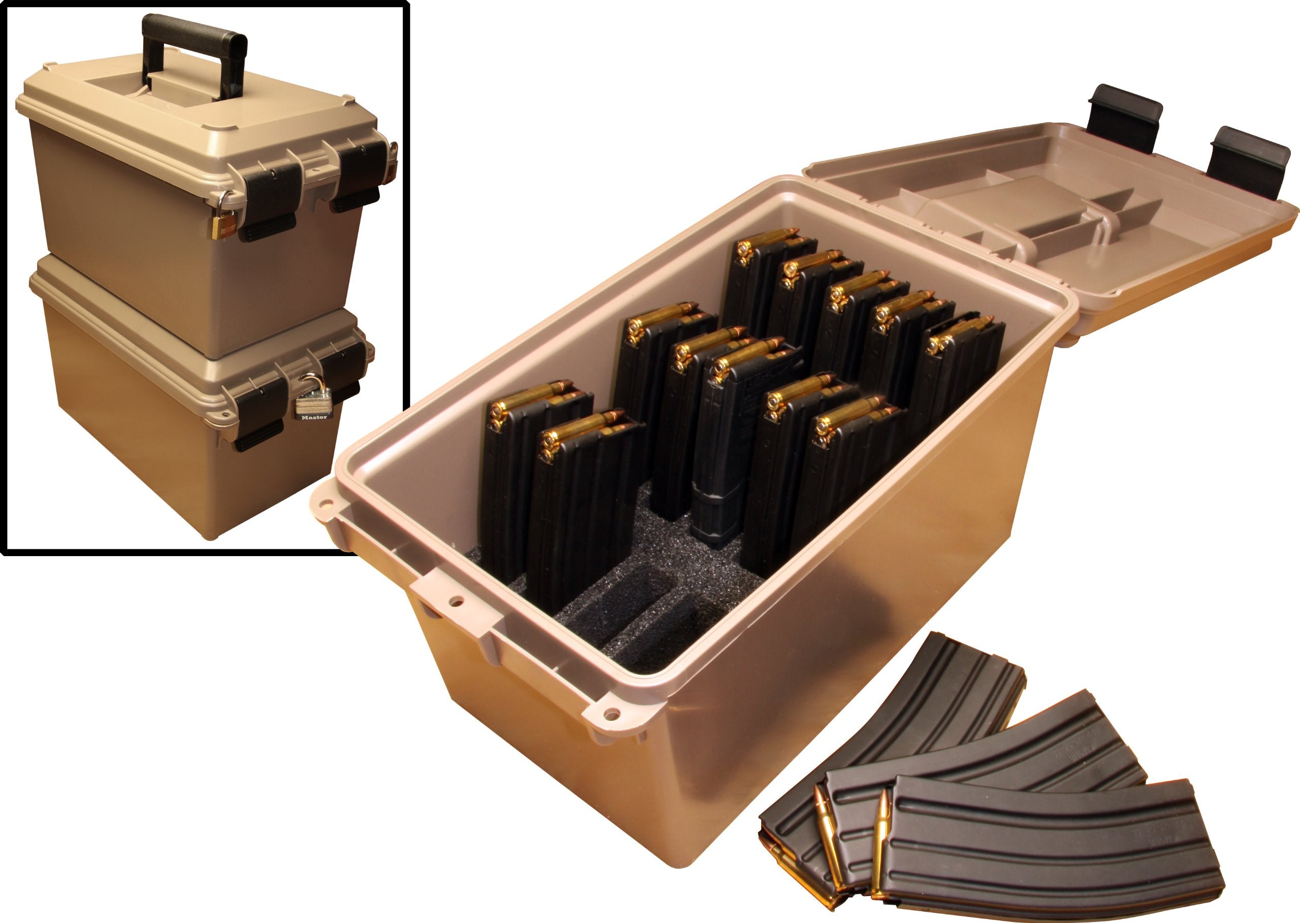 Designed to hold 15, 20 or 30 round mags in foam padding