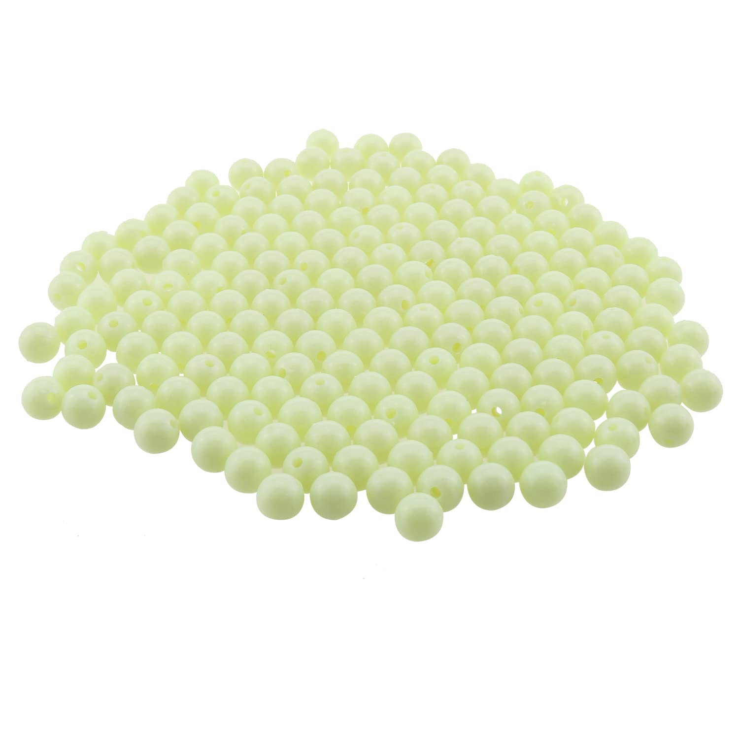 Green glow in the dark fishing beads 10mm, 200pcs