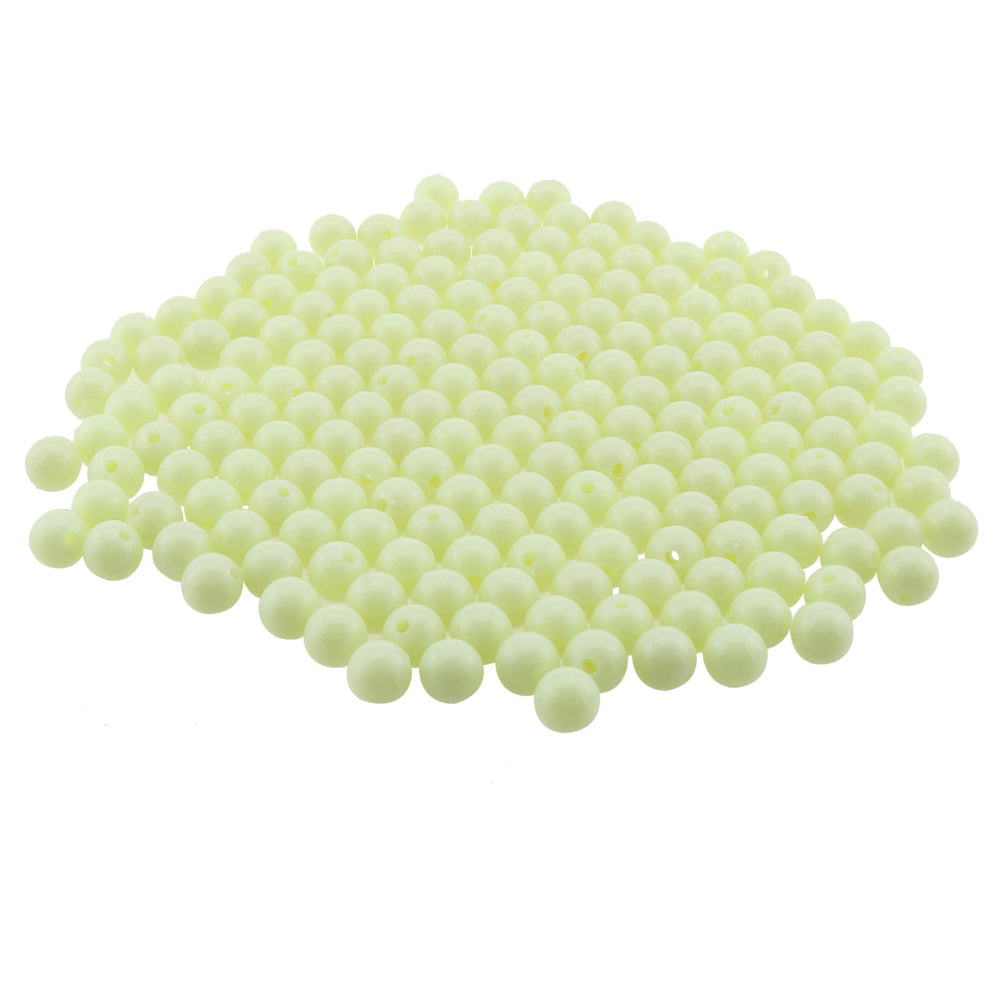 Green glow in the dark fishing beads 10mm, 200pcs