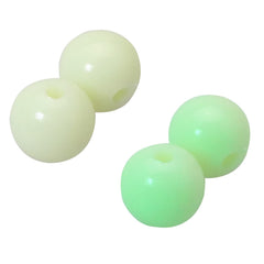 Close-up of 10mm glow beads for catfish rigs