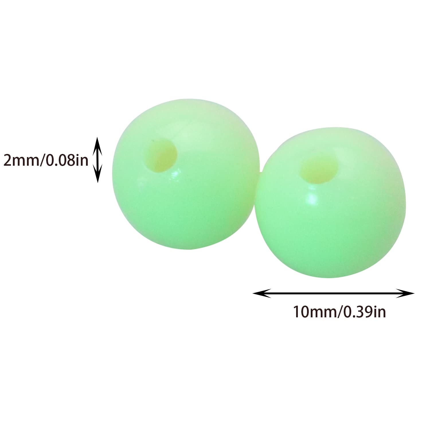 Package of MTQY 200pcs glow beads for saltwater fishing