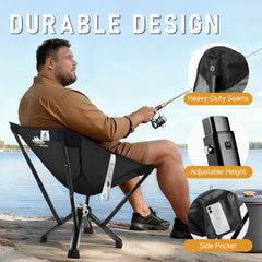 MTRVR camping chair anti-slip feet on sand improve stability