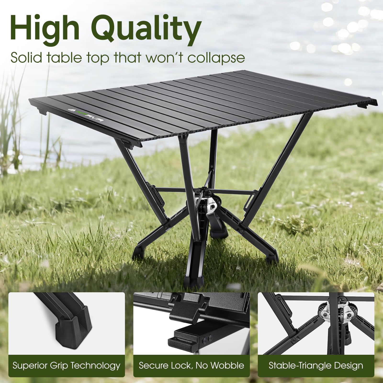 MTRVR fast roll-top setup demonstrates quick, tool-free assembly with a solid aluminum frame.