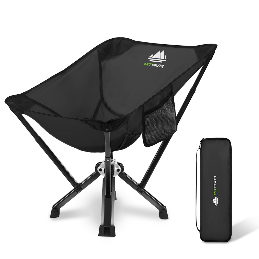 MTRVR heavy-duty camping chair folded, compact and portable for easy packing