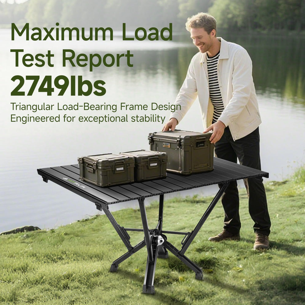 MTRVR high load capacity up to 2749 lbs supports heavy meals and gear.