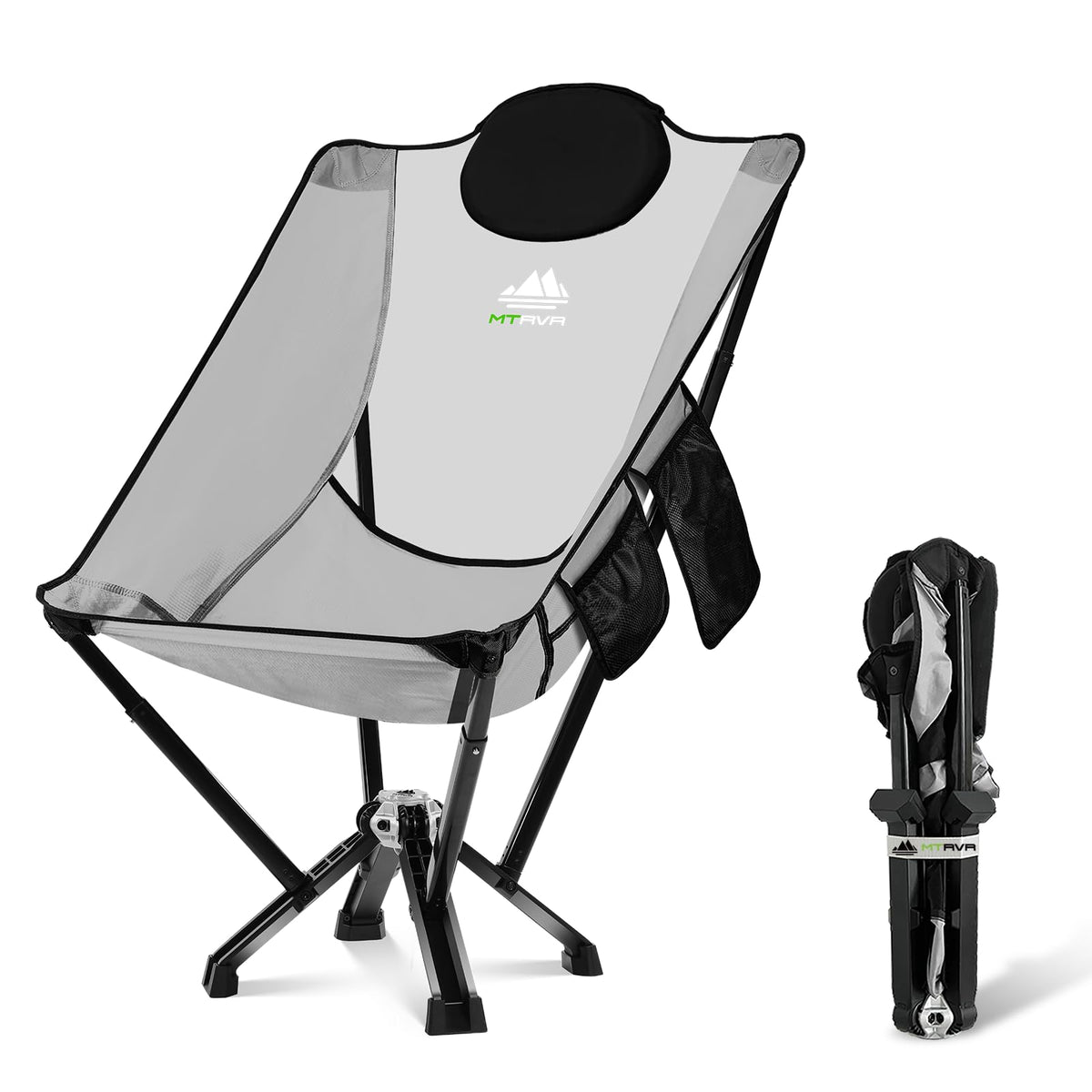 MTRVR high-back chair for indoor-outdoor relaxation, supporting neck and back.