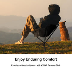 MTRVR chair quick-deploy frame opens in seconds on the trail
