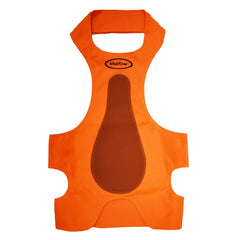 Mud River chest protector in blaze orange offers high visibility on rugged trails