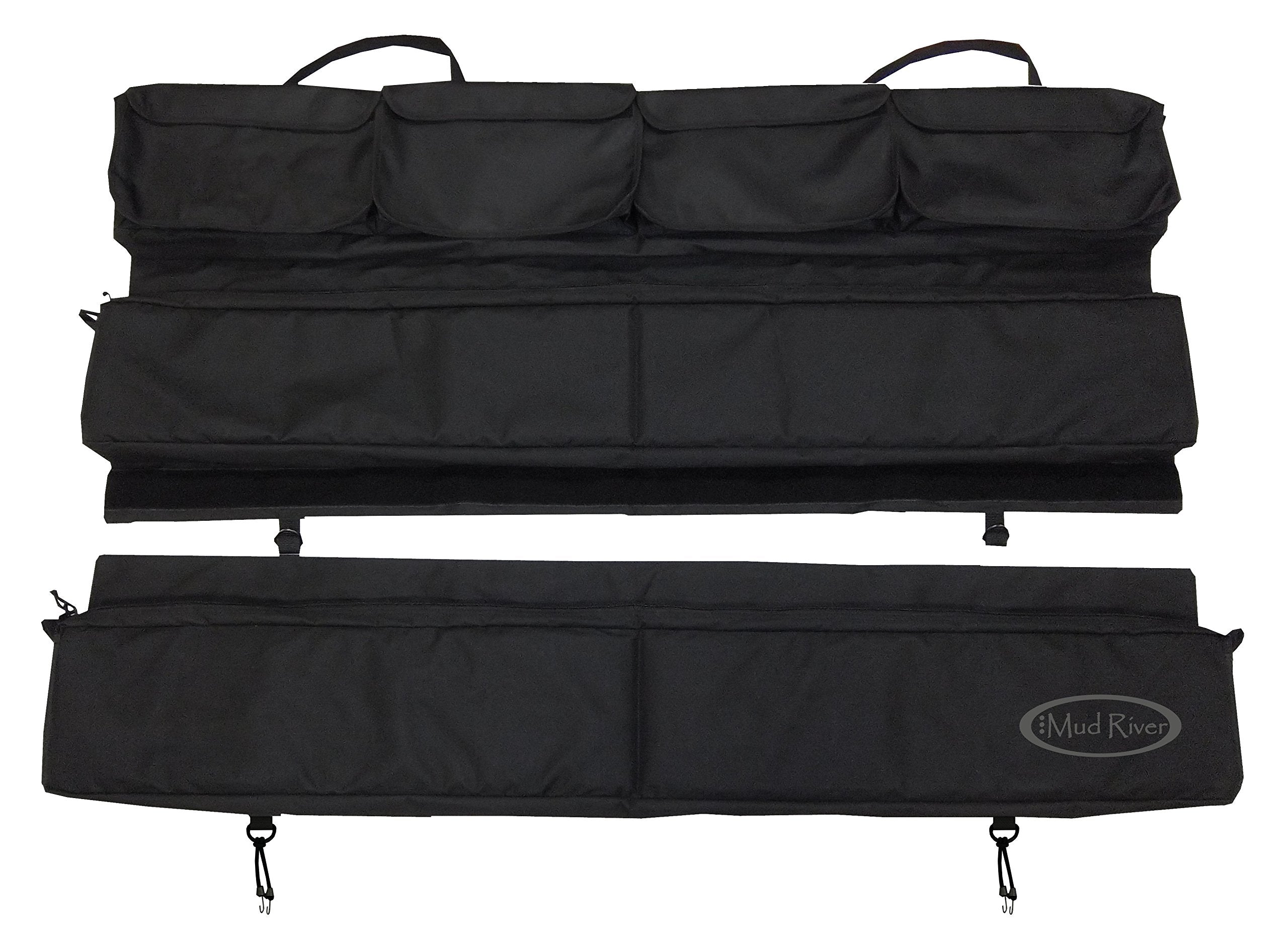 Mud River truck seat organizer top pockets offer quick-access gear