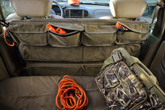 Mud River truck seat organizer bottom padded compartments for firearms and accessories