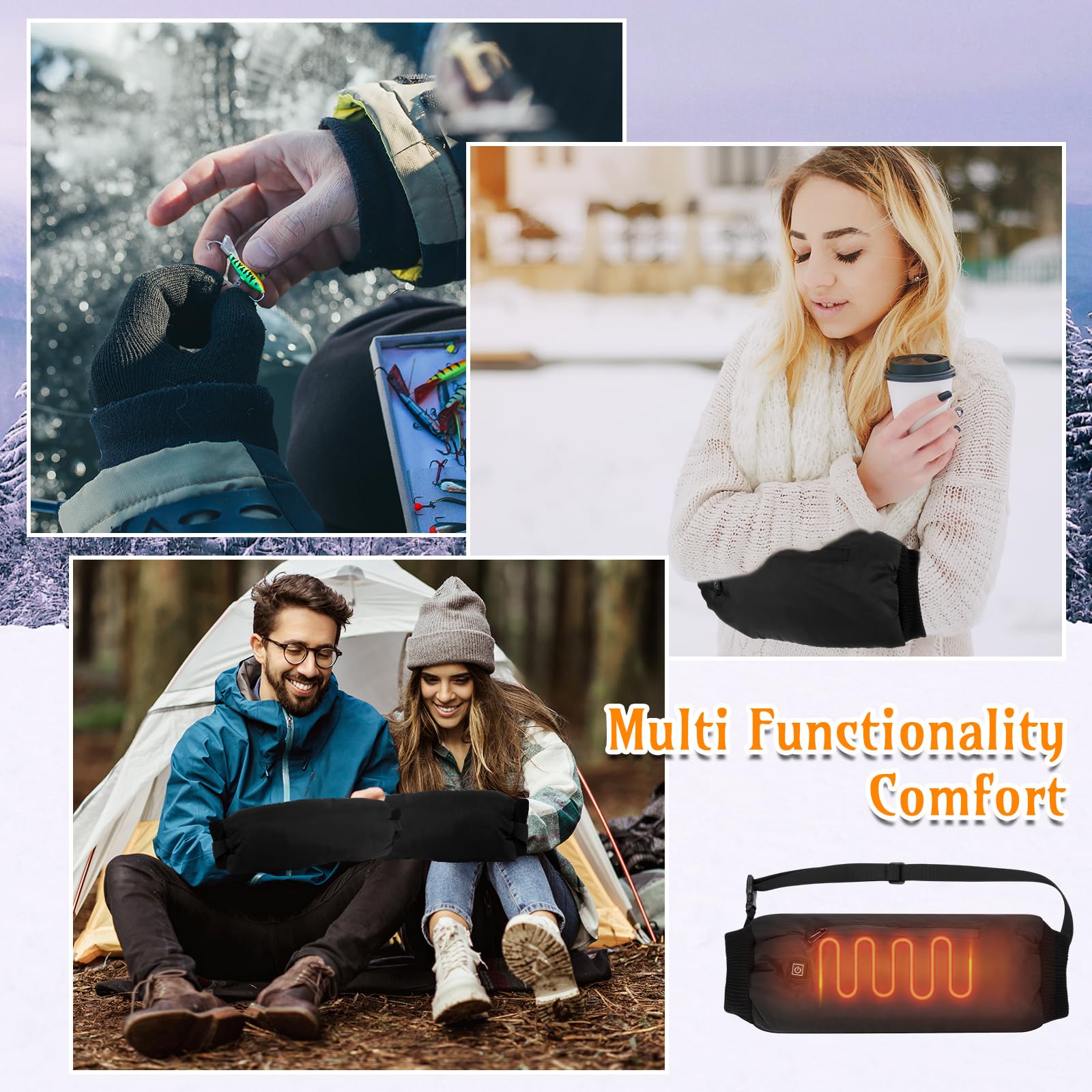 Mudder heated hand warmer muff soft fleece lining for cozy warmth