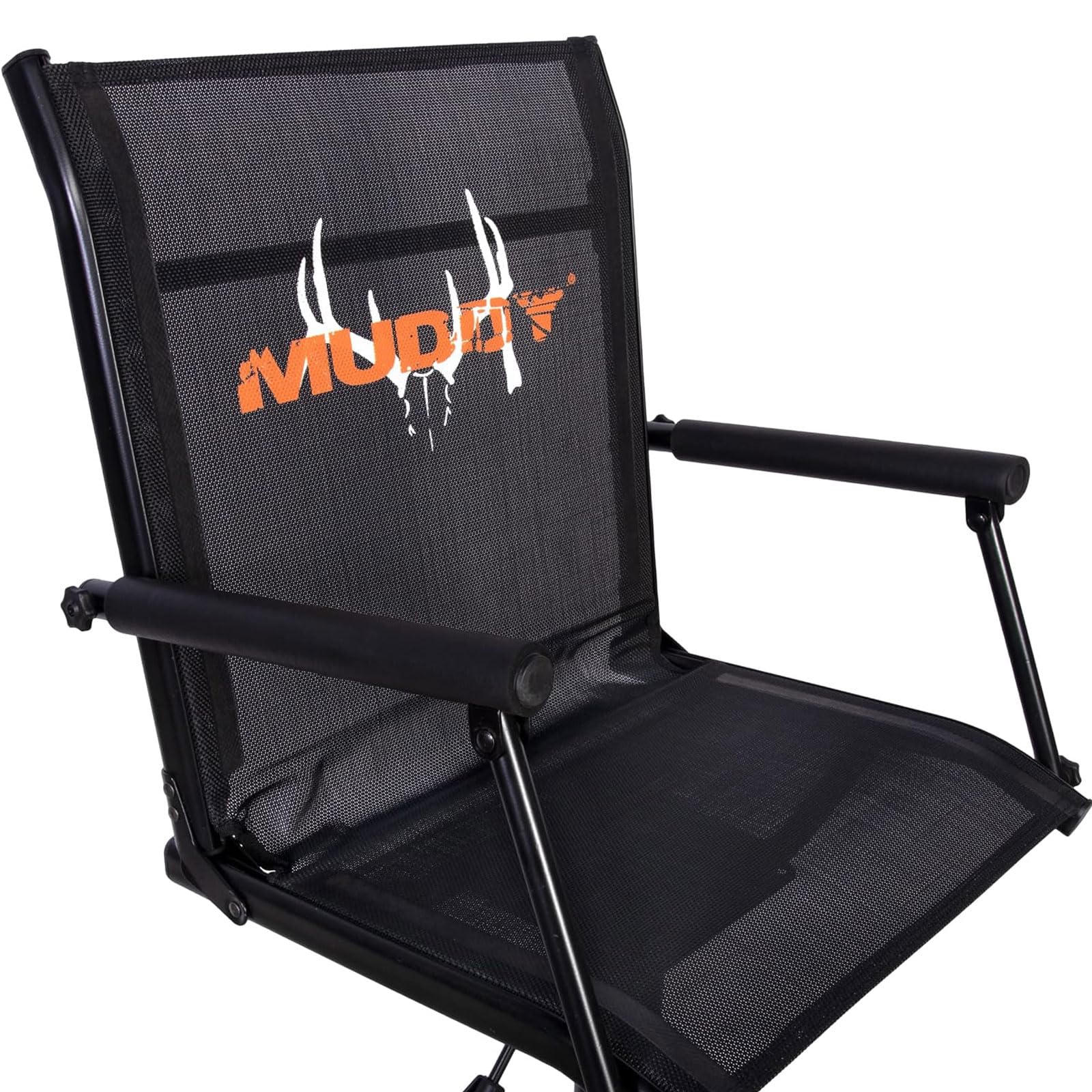 Close-up of seat size 18W x 14D x 18H on Muddy chair