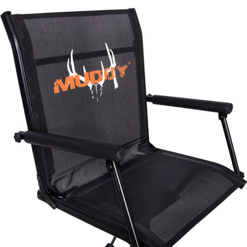 Close-up of seat size 18W x 14D x 18H on Muddy chair