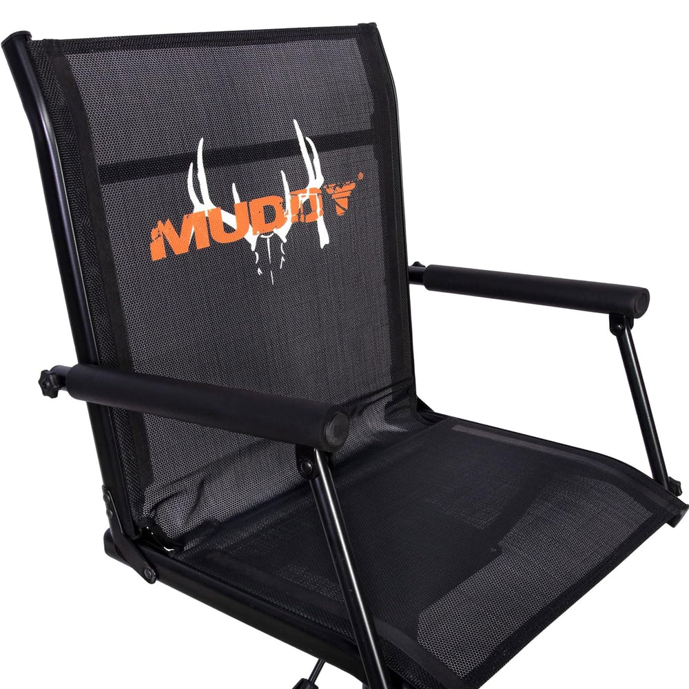 Close-up of seat size 18W x 14D x 18H on Muddy chair