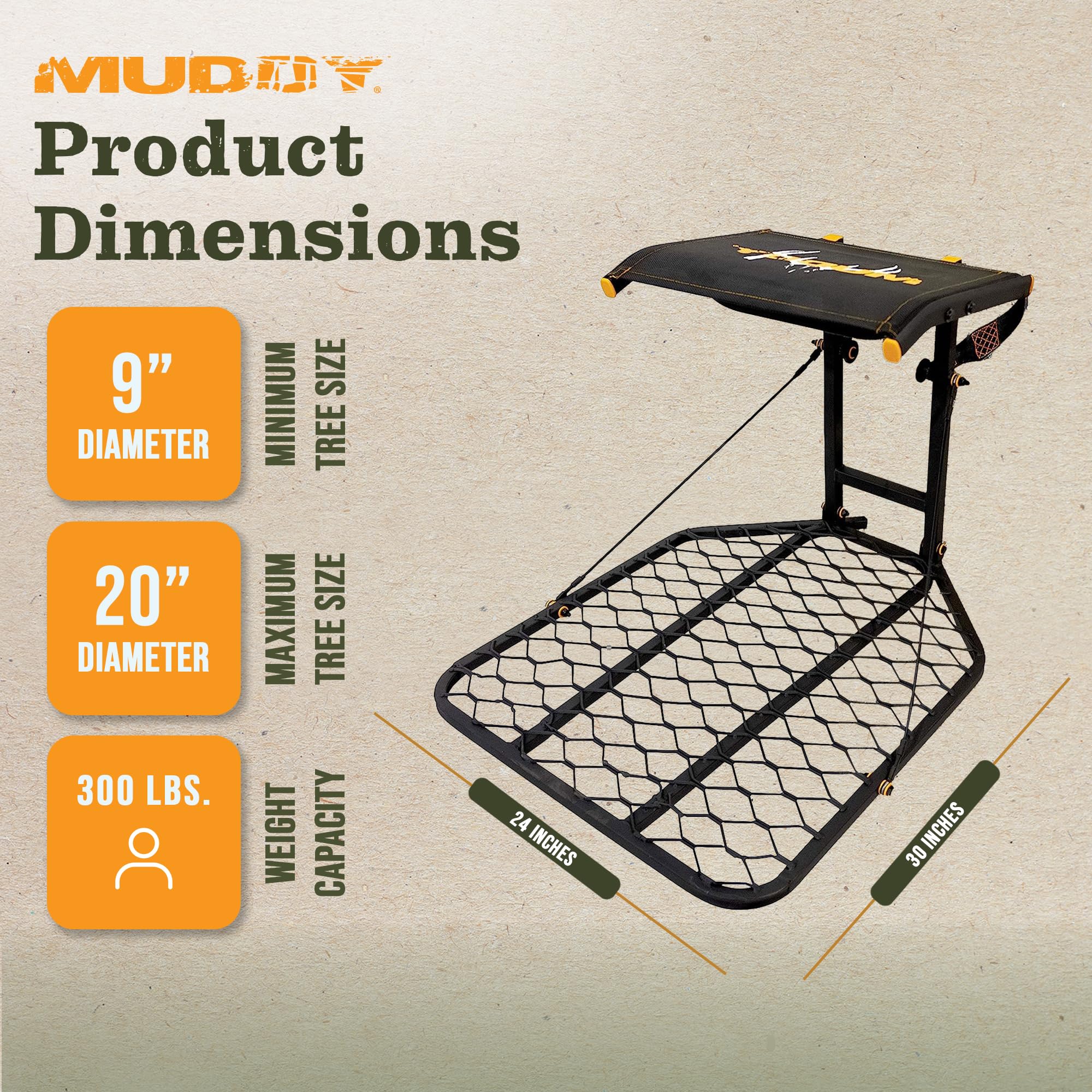 MUDDY The Boss Flex-Tek seat flips to full platform for space.