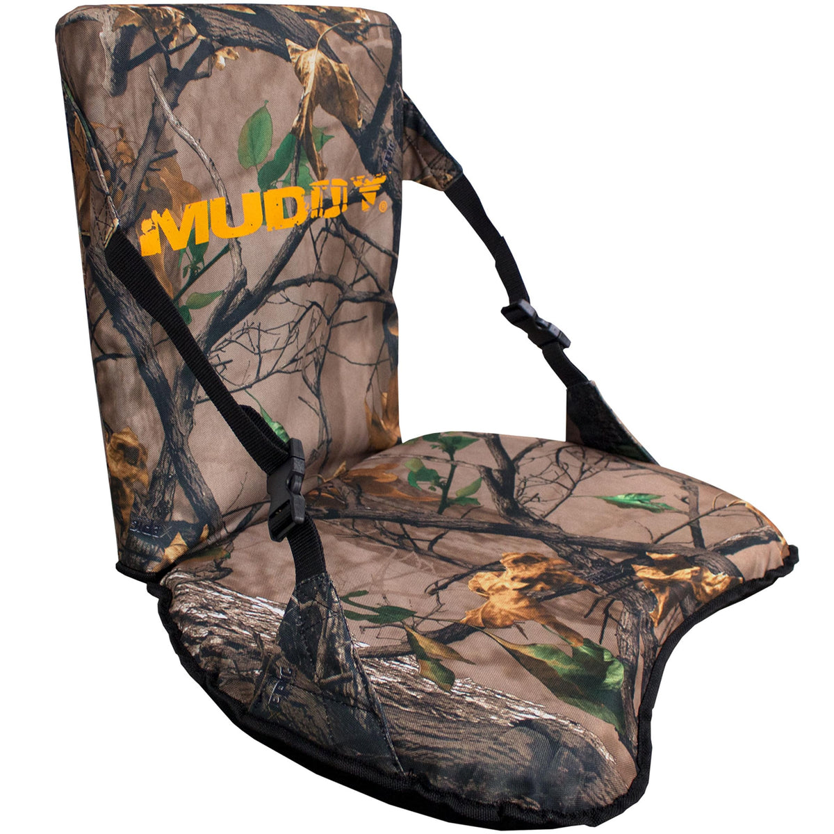 Seat cushion on Muddy Complete Seat showing 18W x 14D dimensions