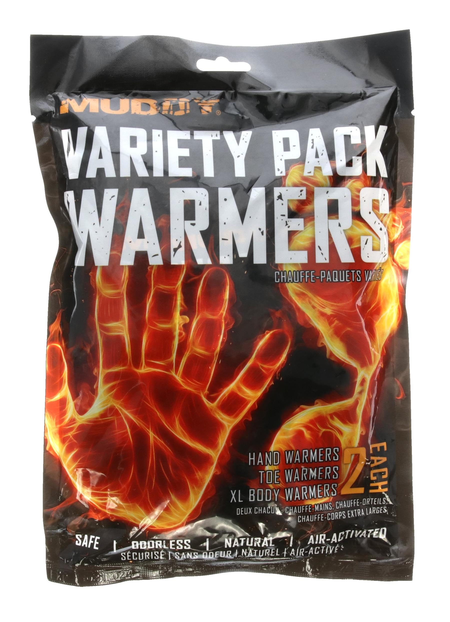 MUDDY disposable hand warmer in use provides long-lasting warmth.