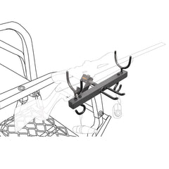 Muddy EZ Reach Treestand Organizer mounted on a tree stand, black color