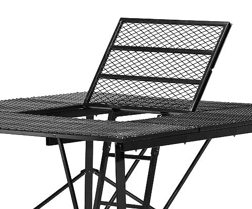 Close-up of Muddy ground blind platform showing powder-coated steel construction
