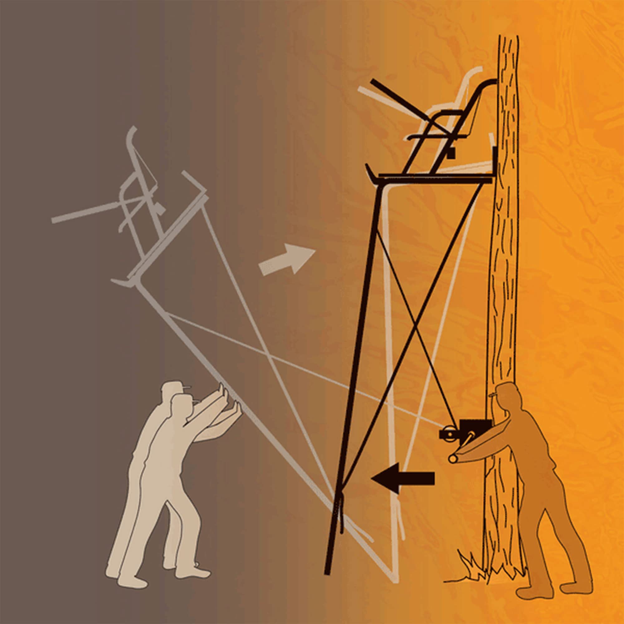MUDDY heavy-duty nylon strap shows long reach for controlled lifts.