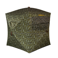 MUDDY Infinity Evo Ground Blind setup view showing quick concealment and mossy oak camo