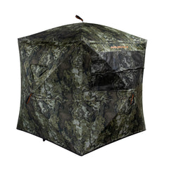 MUDDY Infinity Evo ground blind front view in Veil Canyon Gray for improved concealment