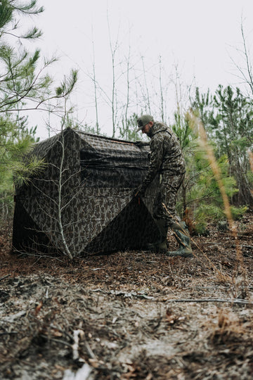Muddy Infinity Evo Max ground blind large mesh pocket for gear storage