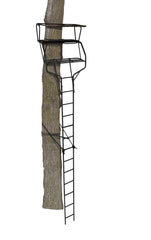 Two-hunter seating and platform on Muddy Legend XLT ladder stand