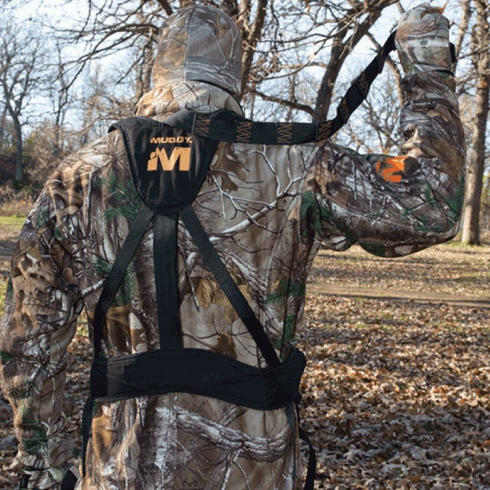 MUDDY Magnum suspension relief strap: reduces fatigue during extended suspensions.