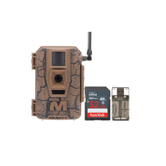 MUDDY Mitigator camera front view shows discreet field setup for wildlife monitoring