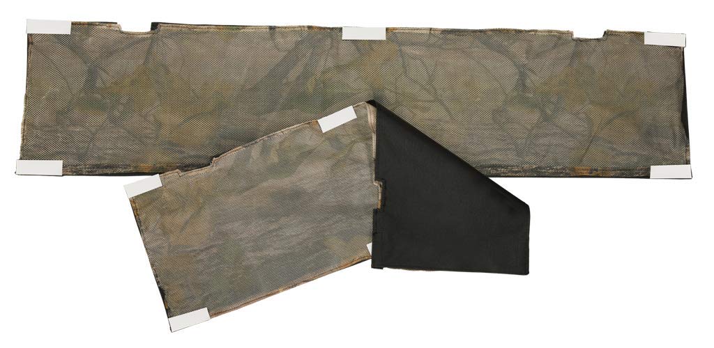 MUDDY MUO universal curtain window view demonstrates concealment for box blinds.
