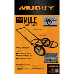 Folded Muddy Mule Game Cart for compact storage