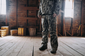 MUDDY TRX rain pants knee articulation detail enabling movement