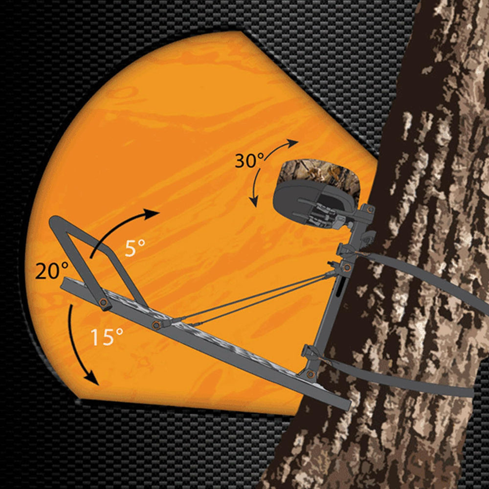 Muddy Outfitter includes full-body harness for safety on elevated stands.