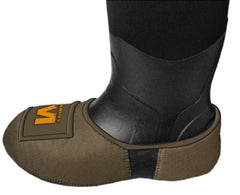 Muddy overshoe foot warmer in brown clay with 2XL size, keeping feet warm for treestands