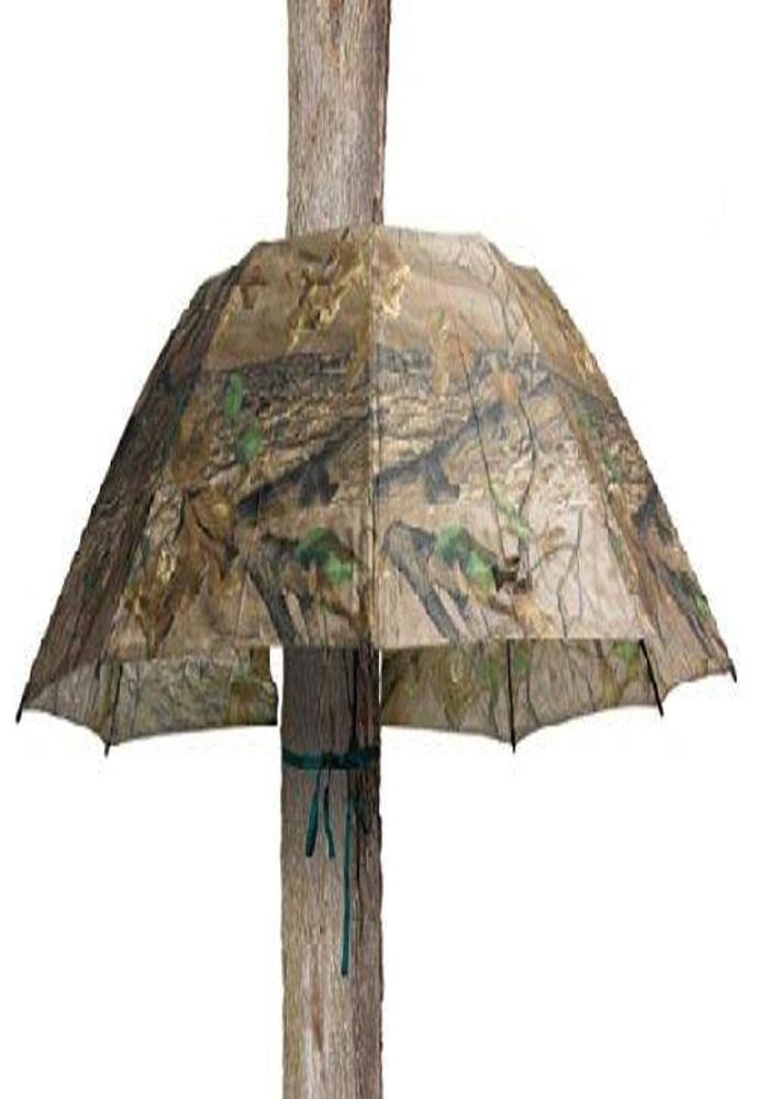 Muddy Pop-Up Umbrella offers 54-inch-wide coverage for tree stands, keeping gear dry.
