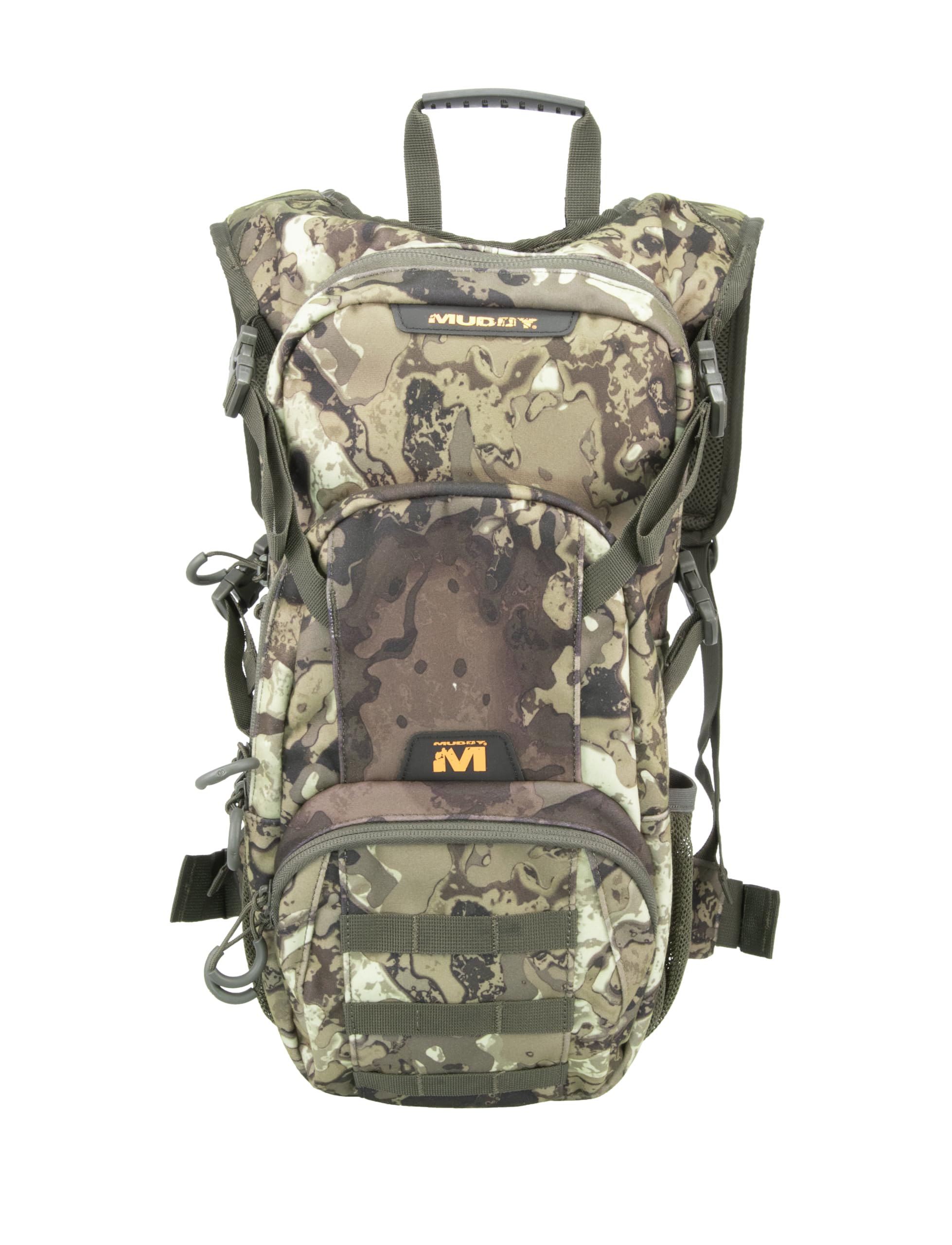 MUDDY Pro 1075 Backpack Veil Canyon Gray front view highlights comfortable padded straps