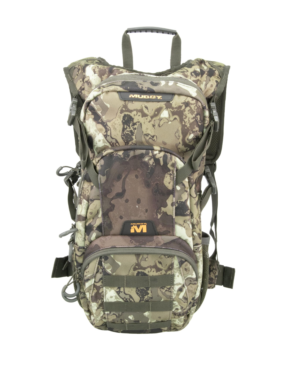 MUDDY Pro 1075 Backpack Veil Canyon Gray front view highlights comfortable padded straps