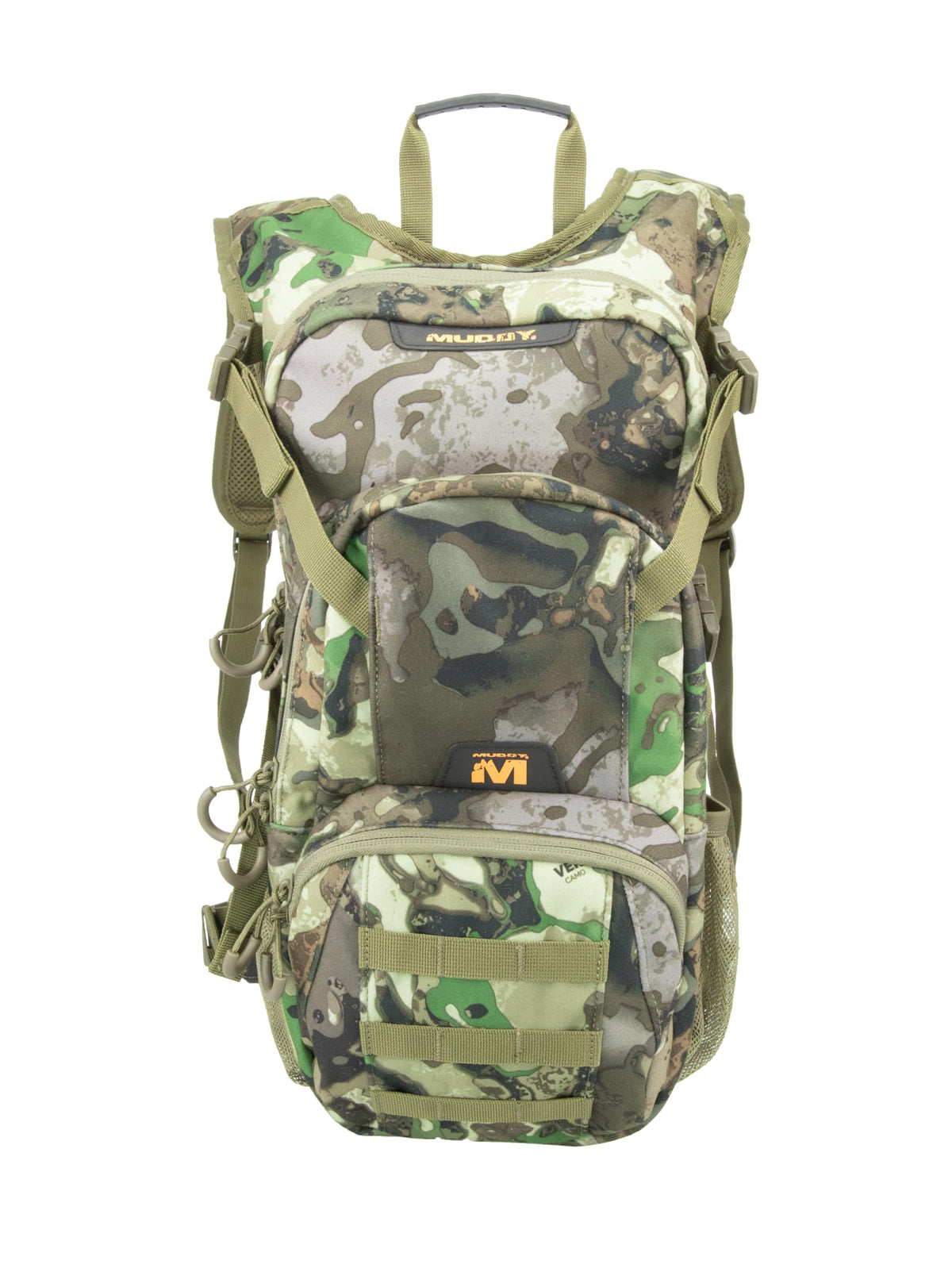 MUDDY Pro 1075 Veil Canyon Hybrid front view demonstrates rugged outdoor capacity for long treks.