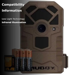 Muddy Pro Cam 14 includes eight AA batteries and a 16GB memory card for instant setup.
