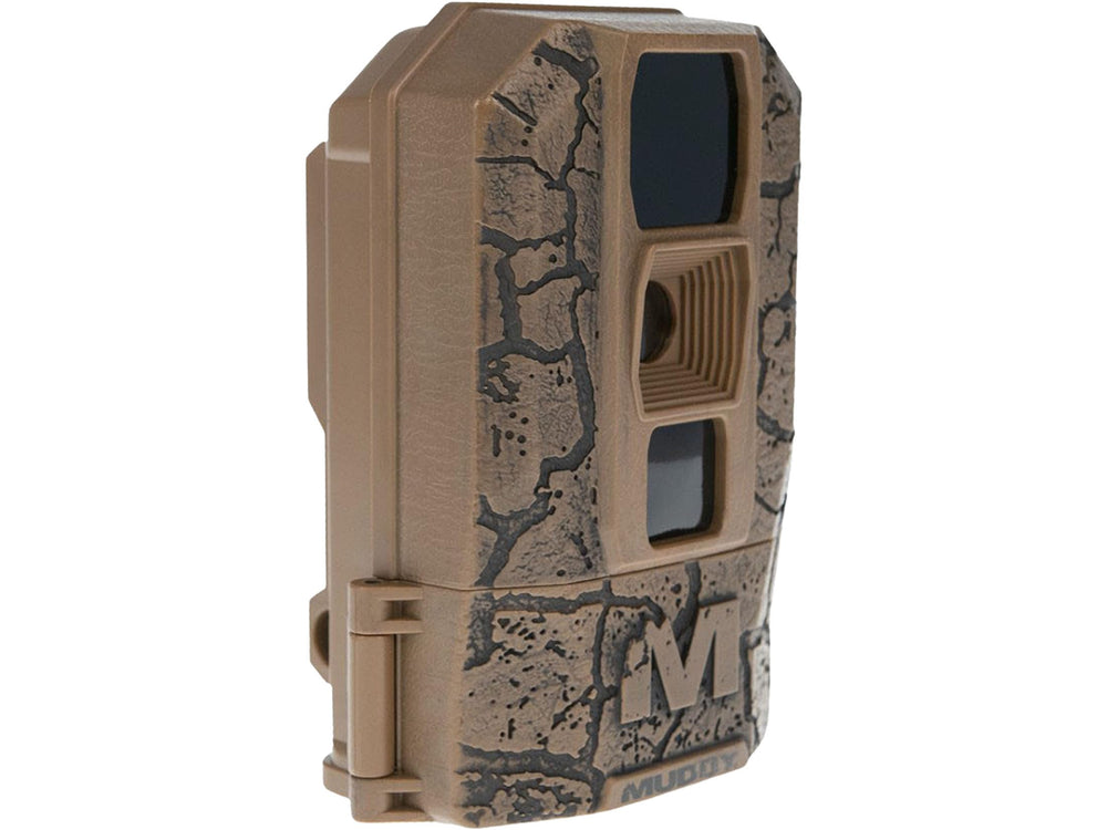 Muddy Pro Cam 20 trail camera in day scene highlighting broad detection range.