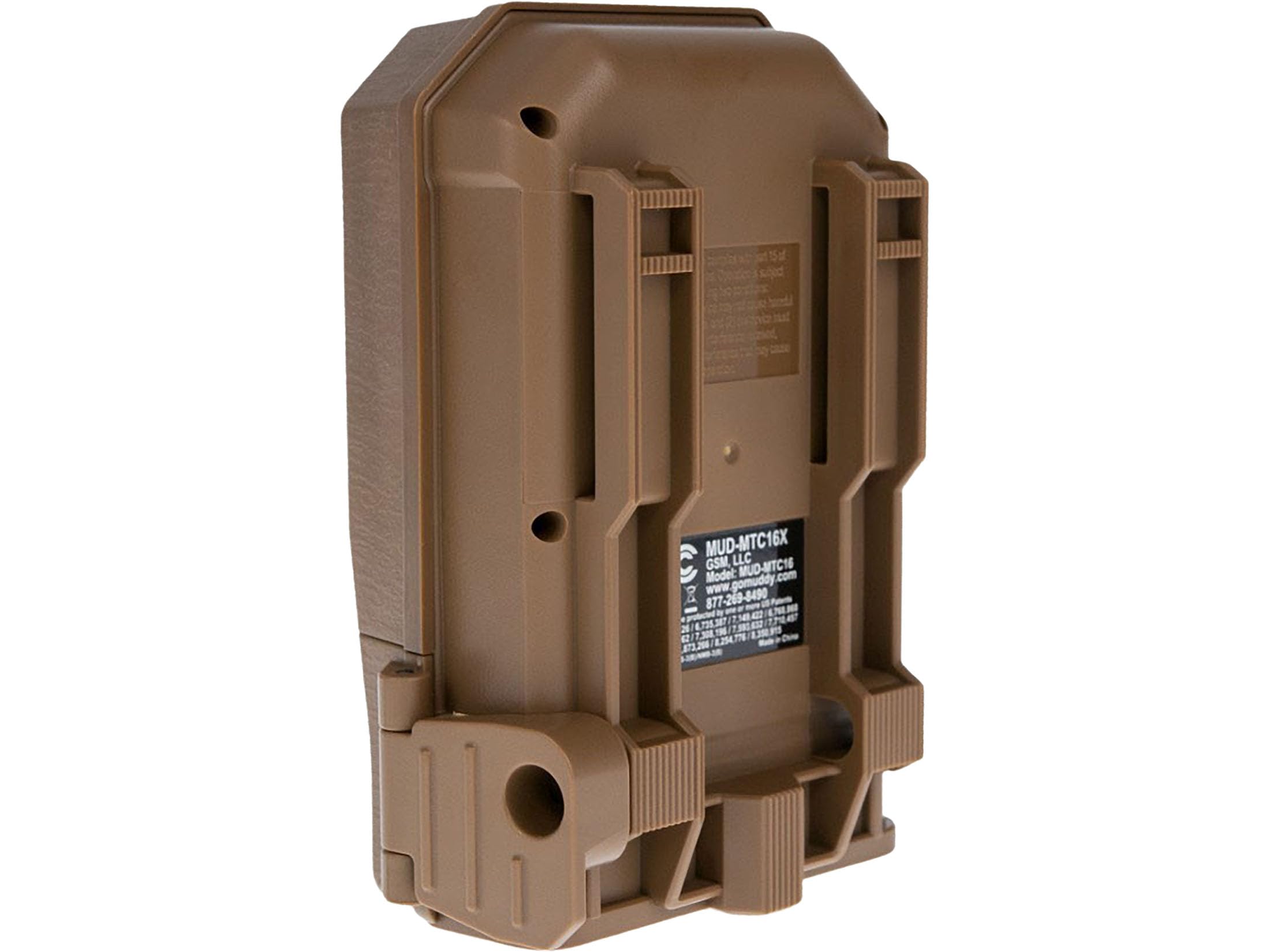 Included batteries and lock latch of Muddy Pro Cam Trail Camera 20 MP