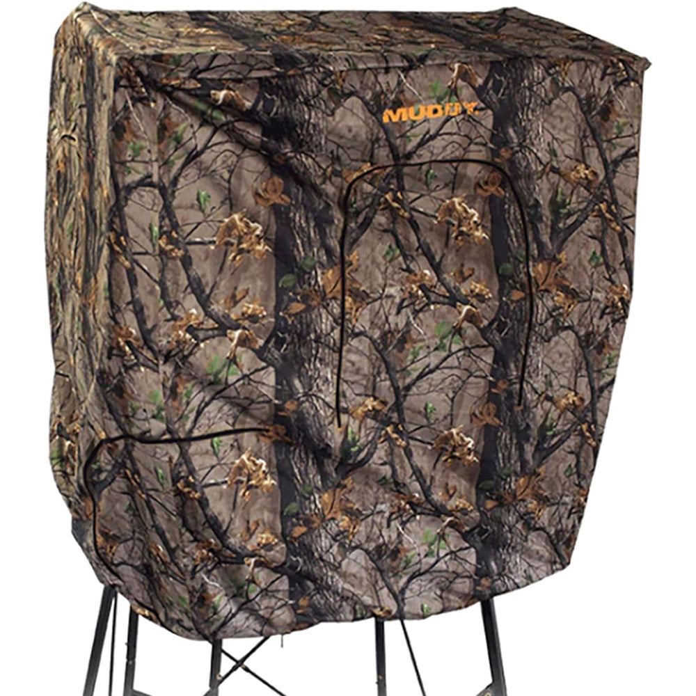 MUDDY Quad Blind Cover includes four zippered windows for versatile visibility.