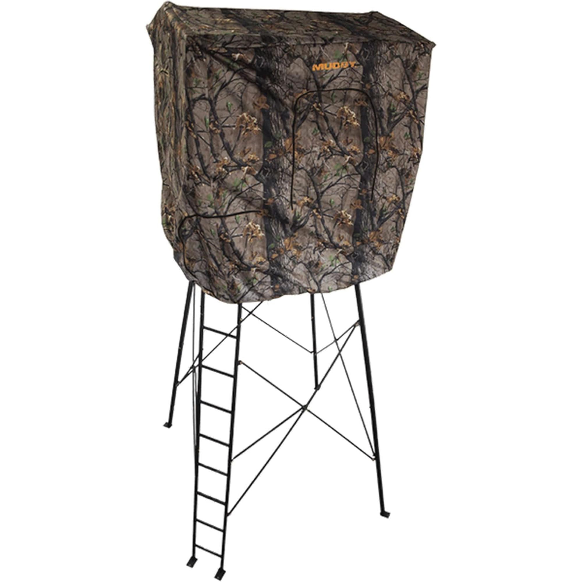 MUDDY Quad Blind Cover offers full 360 sightline and stable shooting rail access.