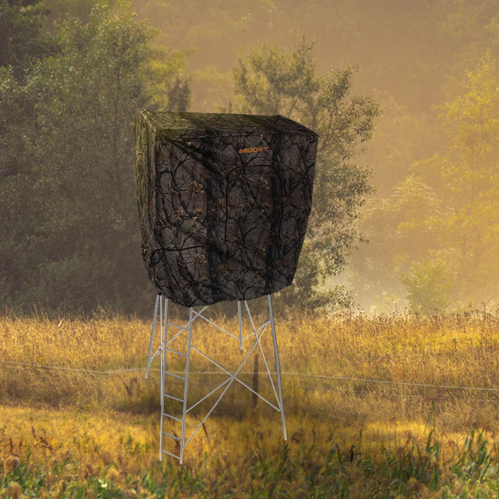 MUDDY Quad Blind Cover is weather-resistant for rain, wind, and snow protection.