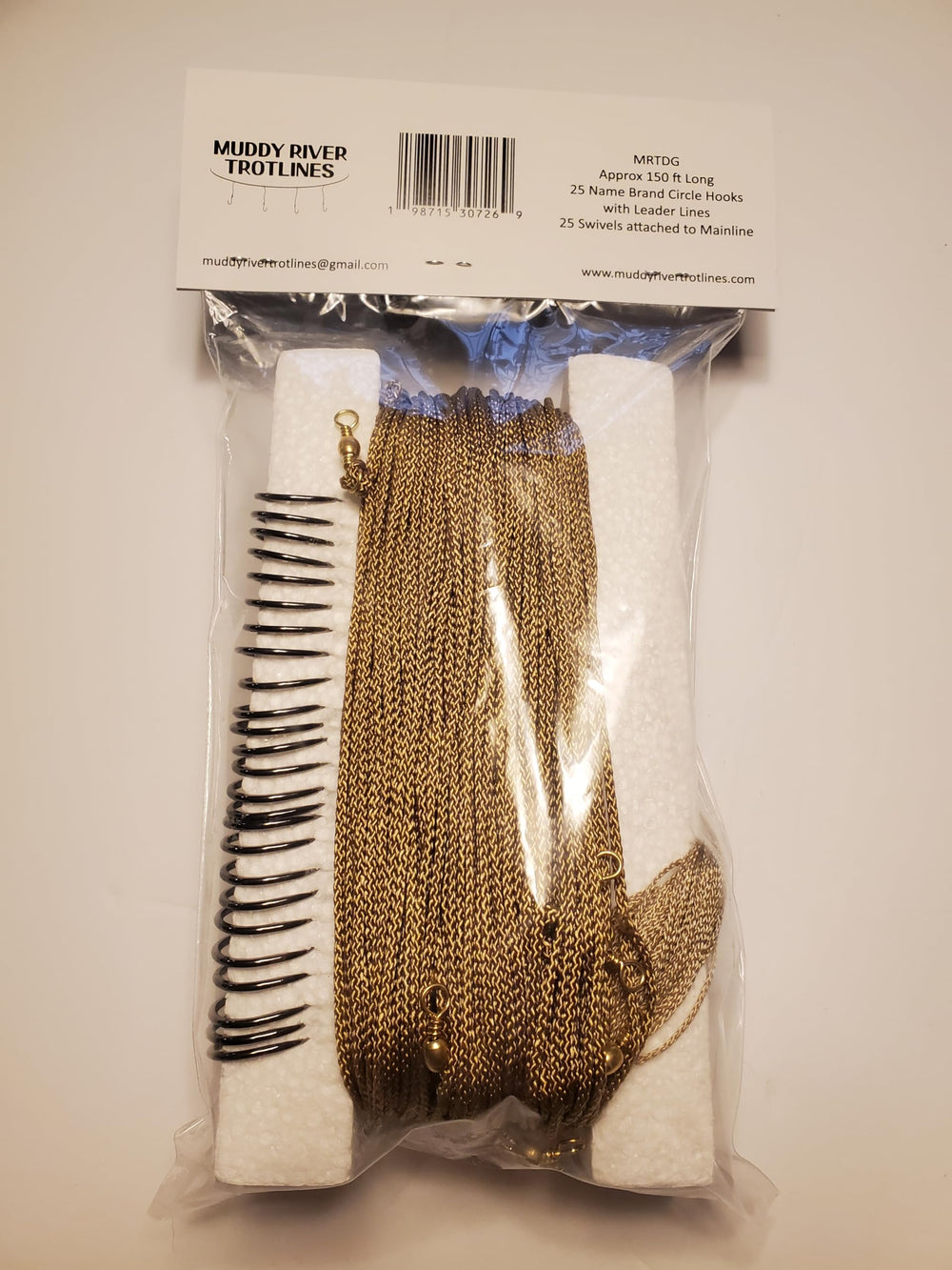 Muddy River Trotlines 210 lb mainline strength stands up to heavy catfish